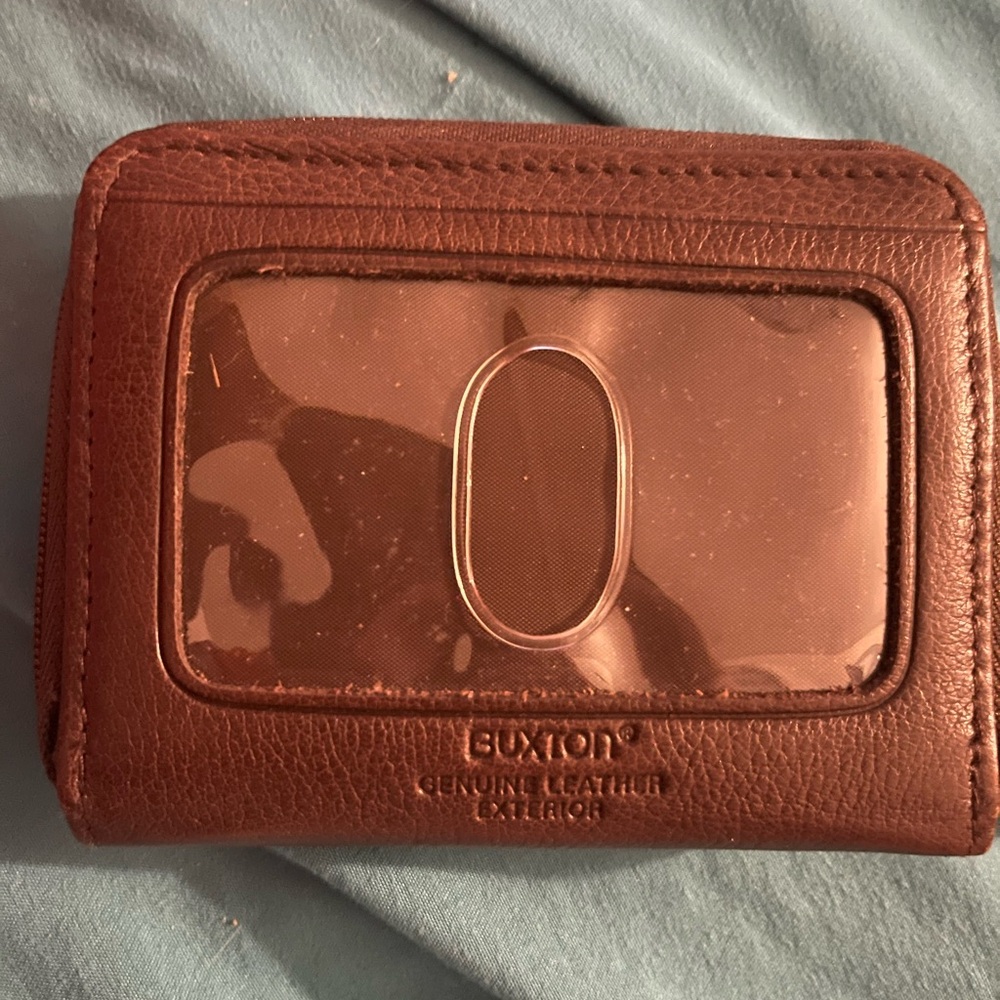Buxton Genuine Leather Card Holder - Rich Brown